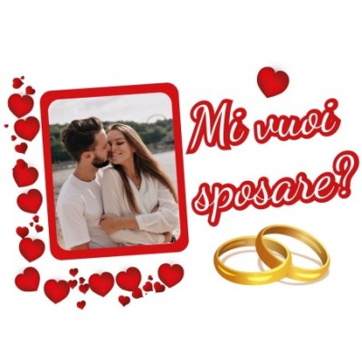 Personalizzata con foto mi vuoi sposare con cuori