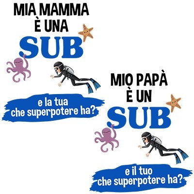Il mio papà la mia mamma è un sub una sub e il tuo la tua che superpotere ha