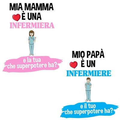 Il mio papà la mia mamma è un infermiere una infermiera e il tuo la tua che superpotere ha