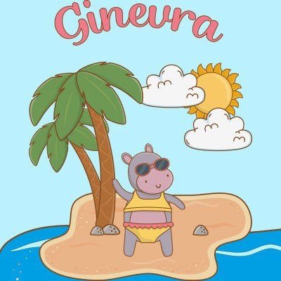 Baby ippopotamo in spiaggia