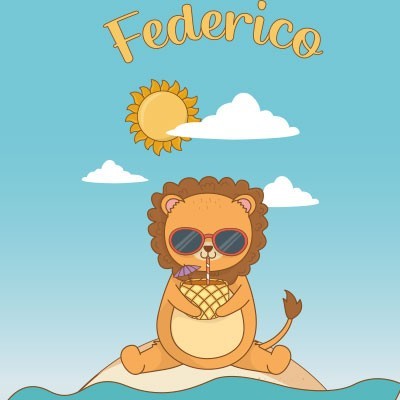 Baby leoncino in spiaggia