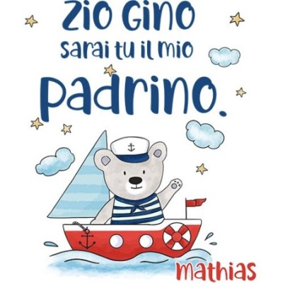 E orsetto sulla barchetta vuoi essere la mia madrina il mio padrino?