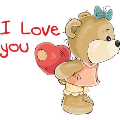 Personalizzabile con nome i love you con orsetta