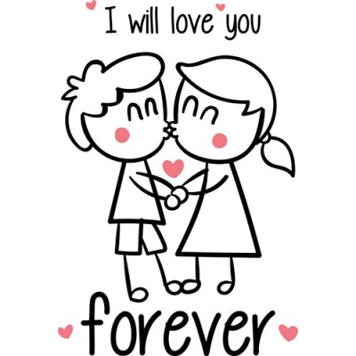 Personalizzabile con nome i will love you forever bacio