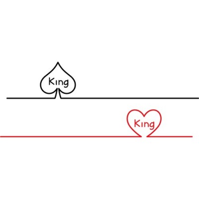 Personalizzabile con nome king picche e cuori