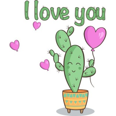 Personalizzabile con nome cactus i love you